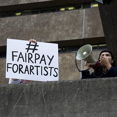 Protest sign - #fairpayforartists