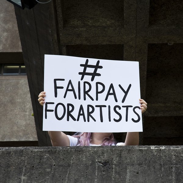 Protest sign - #fairpayforartists