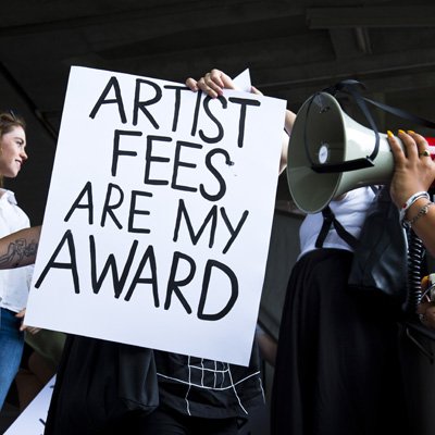 Protest sign - Artists fees are my award