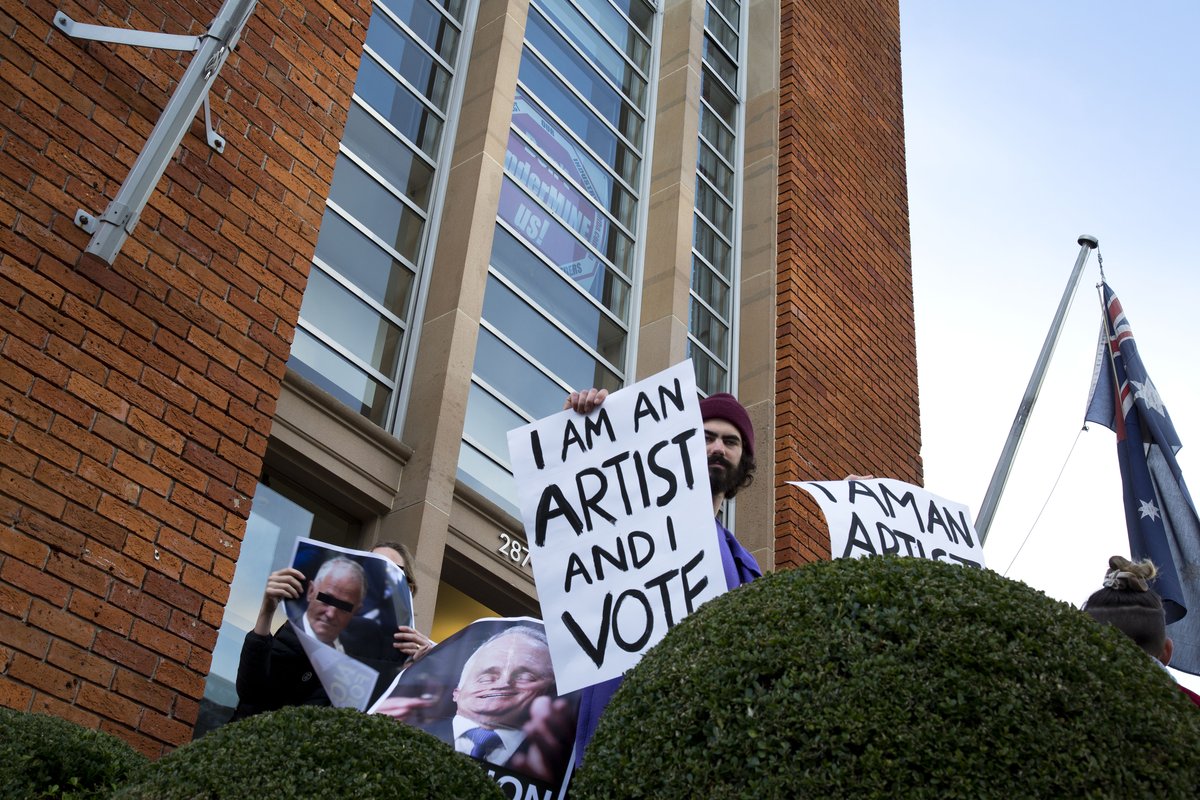 Artist Alexander Poulet at the National Day of Action