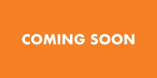 White text on a bright orange background that reads 'coming soon'.