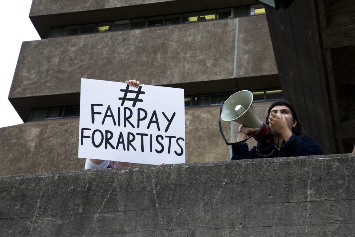 Protest sign #fairpayforartists