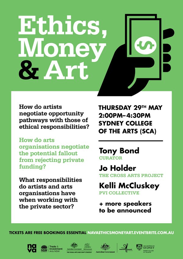 Ethics, Money and Art event flyer