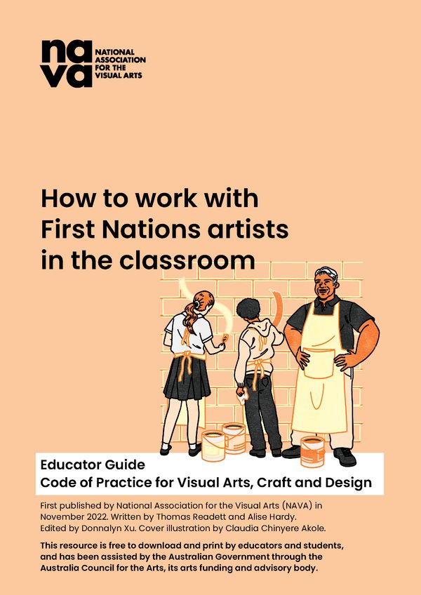 Cover of NAVA resource: How to work with First Nations artists in the classroom