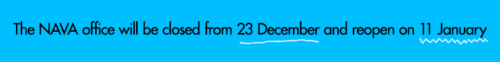 Graphic on blue background with squiggly lines under dates that we close over the break: 23 December to 11 January.