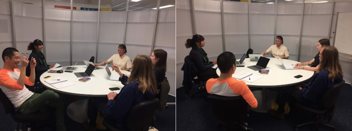 A photo of the group in session 