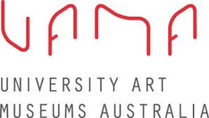 Red logo for the University Art Museums Australia