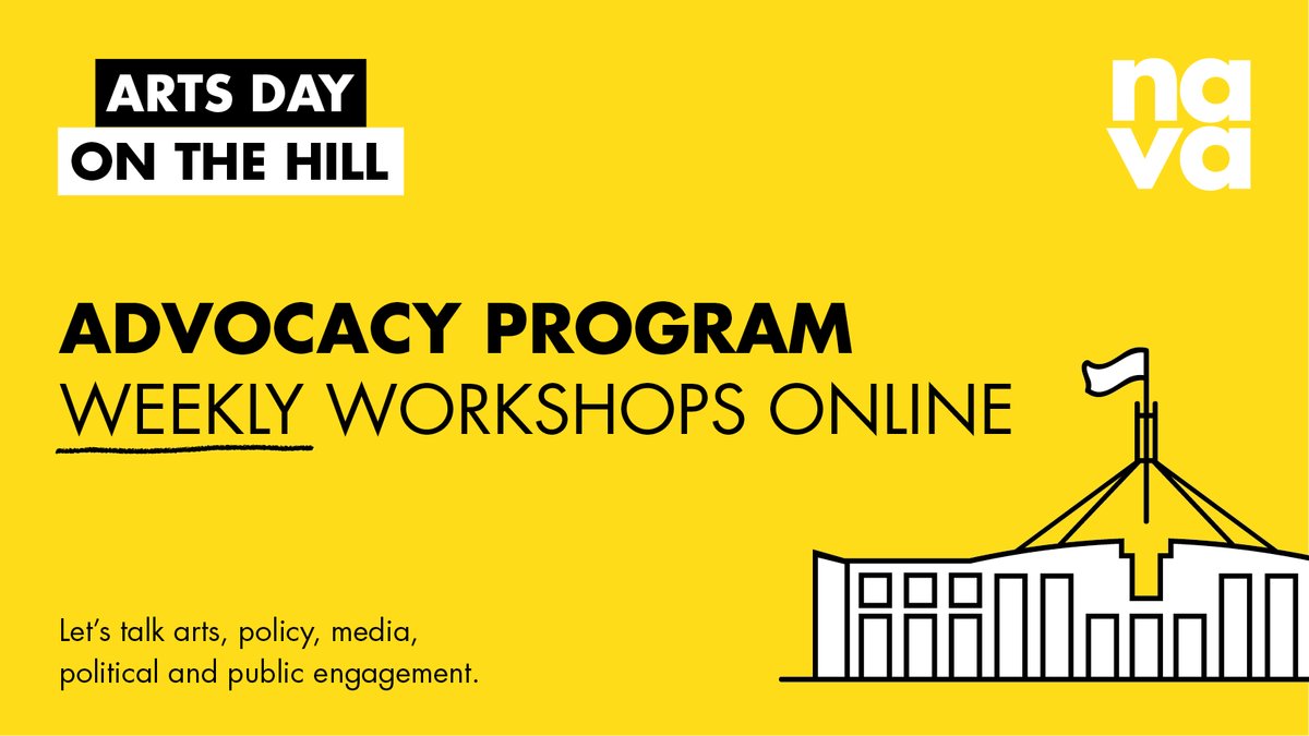 Arts Day on the Hill yellow banner weekly workshops online
